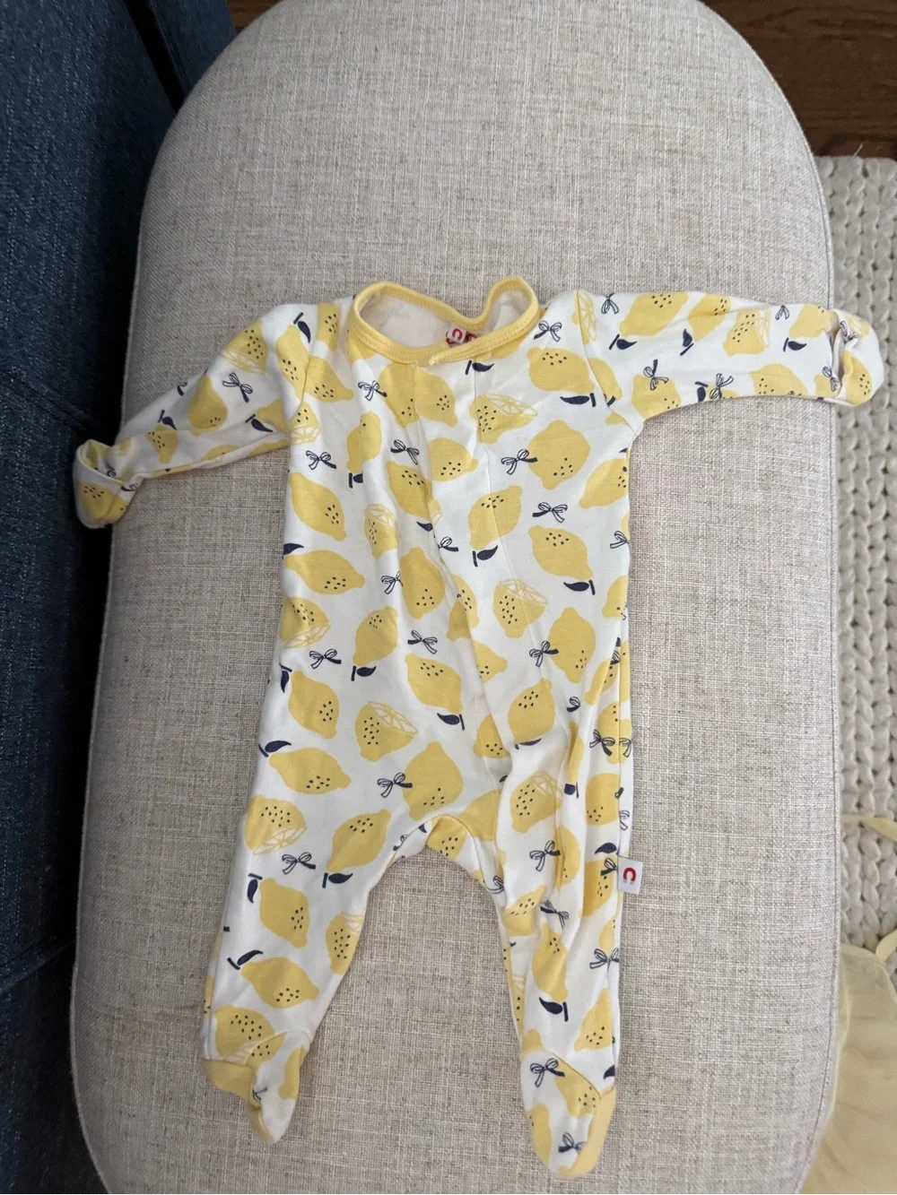Magnetic Me Yellow Lemon Print Footed One-Piece